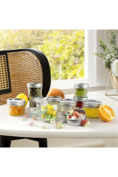 erorex Mini Canning Jars 100Ml Lids, Small Glass Jars Ideal Food Storage, Jam, Spice,Candle,Honey,Wedding