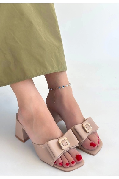 No8 Home Veor nude skin high heel slippers