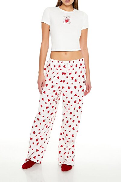 Forever 21 Ayıcık Baskılı Tişört ve Alt Pijama Takımı
