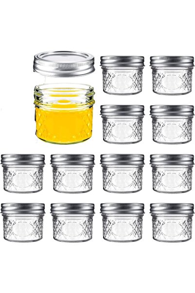 erorex Mini Canning Jars 100Ml Lids, Small Glass Jars Ideal Food Storage, Jam, Spice,Candle,Honey,Wedding