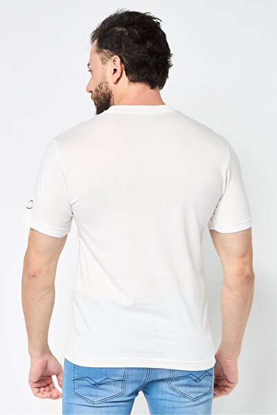 Replay Men Crew Neck Short Sleeve Graphic Print T-Shirt, White