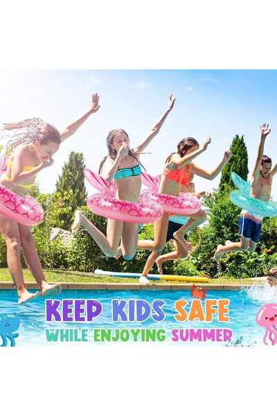 erorex 5 Pack Pool Floats Include 4 Pcs Mermaid Inflatable Swimming Rings 1 Pcs Pool Party Float Raft