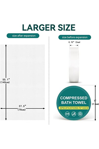 erorex Disposable Portable Travel Bath Towel Large Size 140 * 70 cm Cotton Suitable Outdoor Hiking Camping