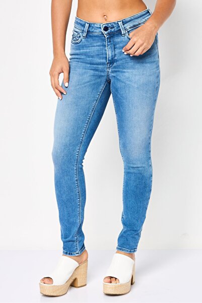 Replay Women Skinny Fit Luzien Washed Stretchable High Waist Denim, Blue