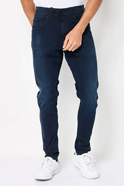Replay Men Stretch Fit Washed Stretchable Denim, Navy