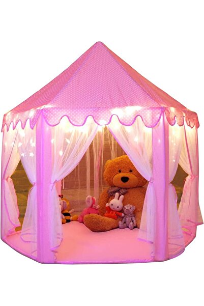 erorex Princess Castle Play Tent Girls Includes Led Lights 3D Butterfly Sticker Large Space Playhouse Kids