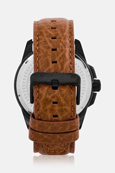 Police Men PEWJB0005602 Leather Analog Watch 48 mm With Bracelet, Brown
