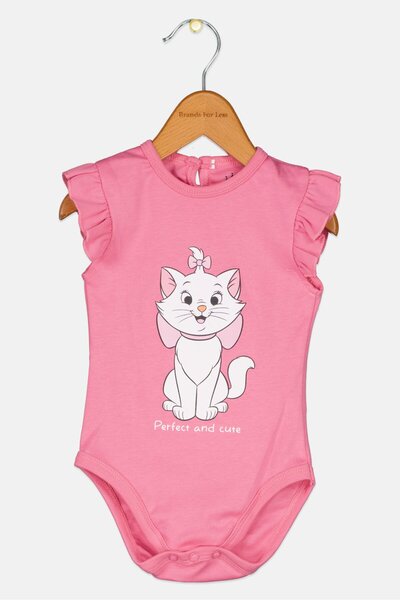 Disney Toddlers Girl Flutter Sleeve Graphic Print Bodysuits, Pink