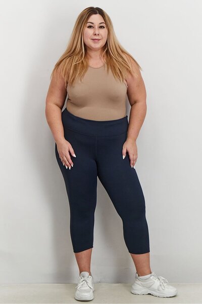 New Balance Women Fitted Training Capri Sweatpants, Navy