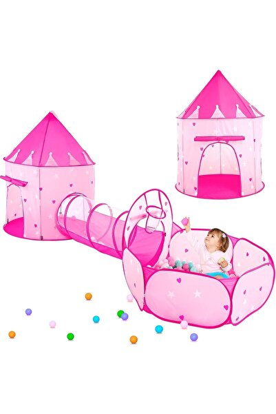 erorex 3Pcs Kids Play Tent Girls Ball Pit Crawl Tunnel Princess Tents Toddlers Baby Space World Playhouse