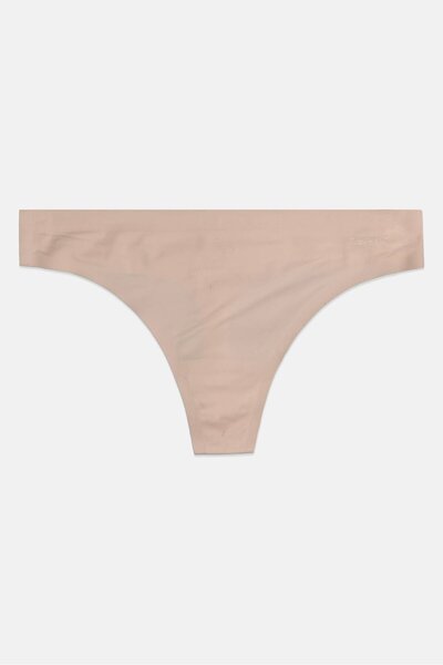 Calvin Klein Women Brand Logo Pull-On Thong Panty, Beige