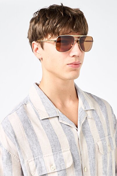 Lacoste Men L239S RICKY REGAL Square Sunglasses, Gold