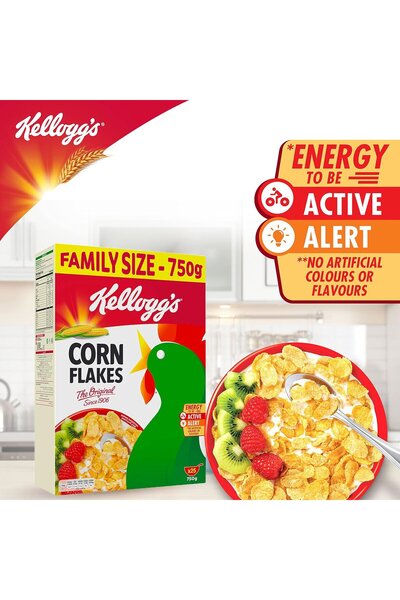 Kellogg's Corn Flakes Value Pack 750 gCrunchy Ready to Eat Breakfast Cereal Made from Milled Corn