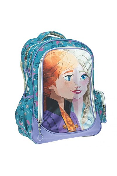 Giovas Ghiozdan scoala Disney Frozen Anna&Elsa, cu trei compartimente, buzunare laterale,bretele ergonomice
