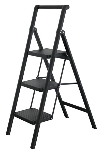 STRATEGIC Scara din otel cu 3 trepte late de 30×20 cm pliabile, STRATEGIC, ma...