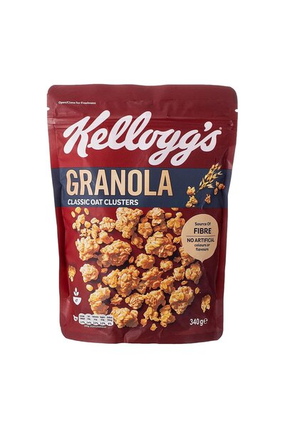Kellogg's Classic Oat Cluster Granola Value Pack 340 g Crunchy Cereal with Oats and Real Fruits