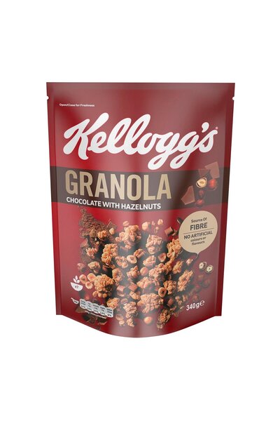 Kellogg's Granola Chocolate & Hazelnuts Value Pack 340 gCrunchy Oat Cereal with Nuts and Cocoa