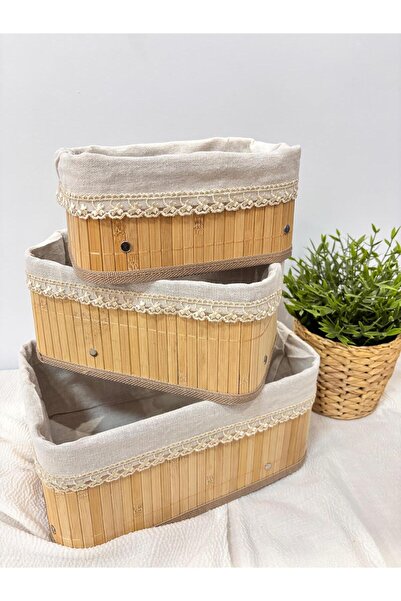 Atölye Artı 1 Sepet / Düzenleyici Sepet / Dantelli Sepet