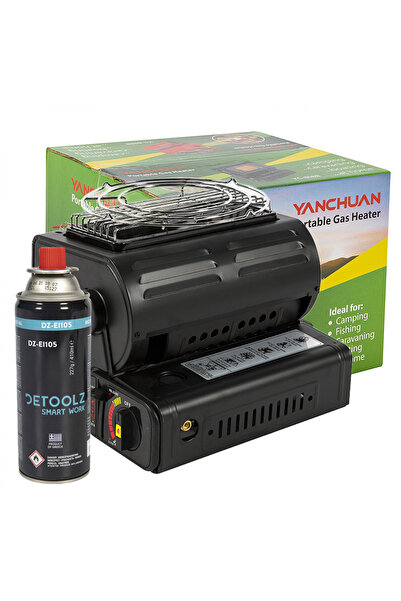 Golden Fish Aragaz portabil si incalzitor 2 in 1, 1.3 kW + Rezerva gaz SPRAY Detoolz 227g 410ml
