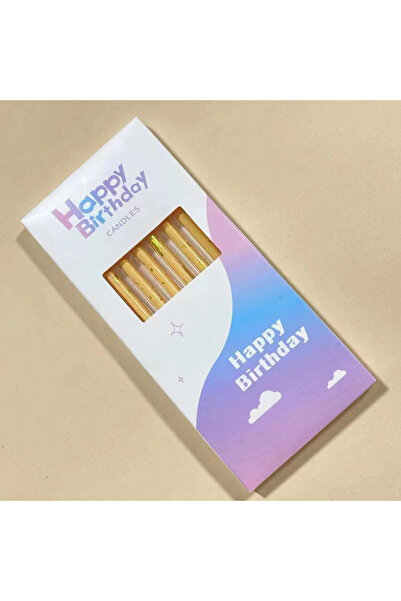 Flippy Set 6 Lumanari Lungi, Flippy, din Parafina, 10 x 0.5 cm, Happy Birthda...