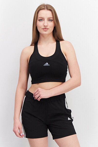 adidas حمالة صدر رياضية نسائية مبطنة بدون أكمام للتدريب، لون أسود