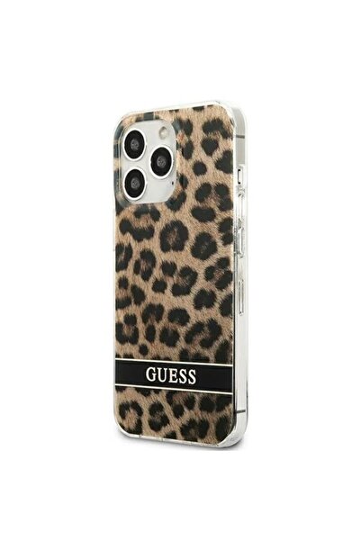 Guess Carcasă GUHCP13LHSLEOW compatibilă cu iPhone 13 Pro, model leopard, maro