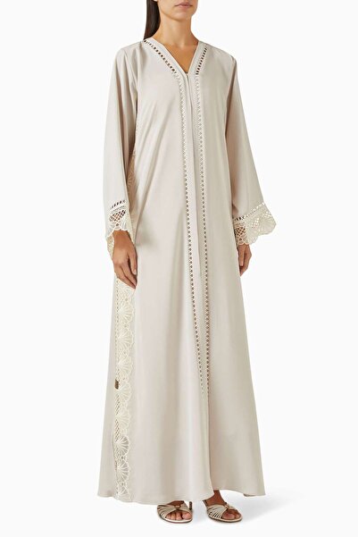 Rauaa Official Lace Detailed Abaya with Elegant Design Ideal for Casual and F...
