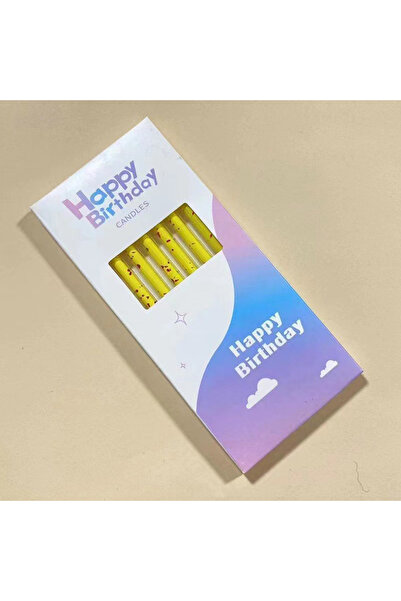 Flippy Set 6 Lumanari Lungi, Flippy, din Parafina, 10 x 0.5 cm, Happy Birthda...