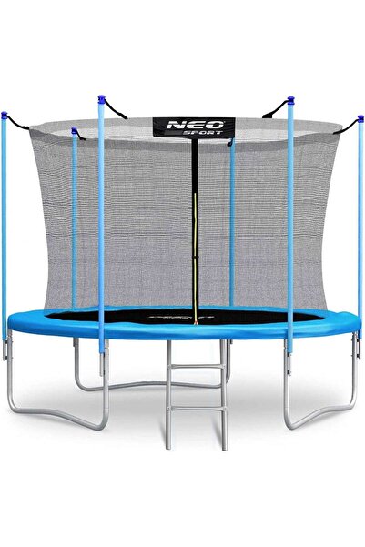 DacEnergy Trambulina de gradina, stalpi metalici, scara metalica, 2 trepe, plasa interioara de siguranta, a...