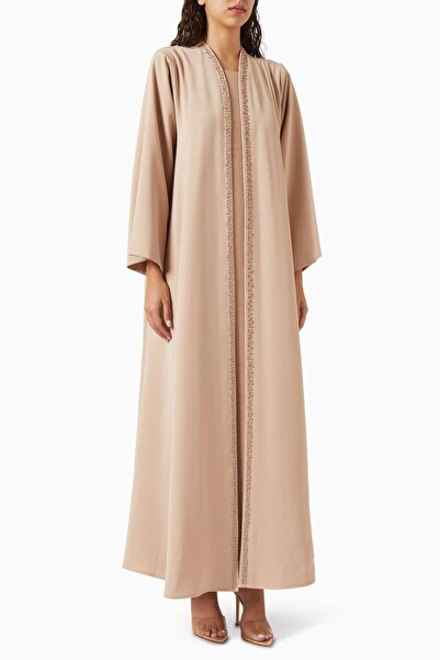 Homa Q Stylish Abaya Set with Thin Accessories Covering Evening Dress and Hat