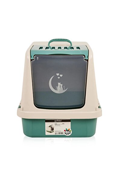 Gondol pet kapalı kapaklı kedi tuvaleti XL büyük boy