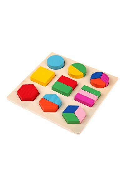 MARAH TOYS BJM Wooden Fraction Shape Puzzle Toy