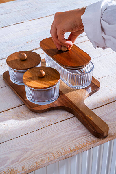 ACAR Gemmy Akasya Tepsili 3 Lü Sunumluk