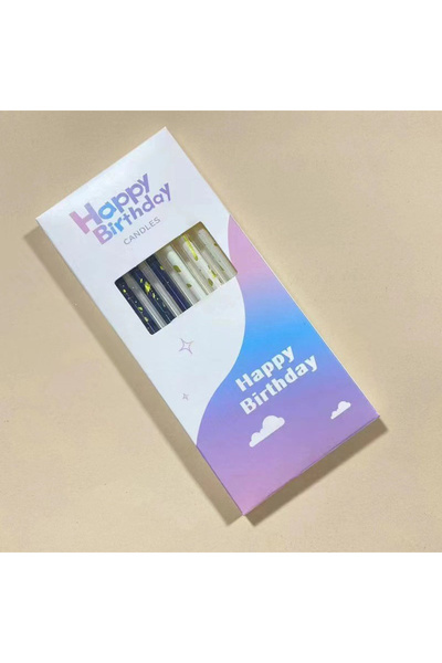 Flippy Set 6 Lumanari Lungi, Flippy, din Parafina, 10 x 0.5 cm, Happy Birthda...