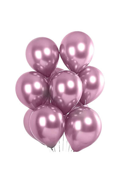 Flippy Set 10 Baloane din Latex Chrome, Flippy, Model Party, 23 cm, Mov, 2.2 g