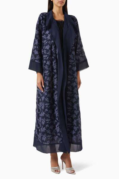 Elna Line Chiffon Abaya Model with Lace Detailing, Combining Elegance and Com...