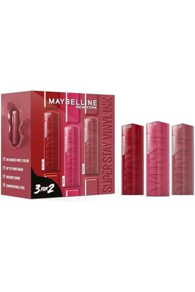 Maybelline New York - SuperStay Vinyl Ink Lipstick 3 PIECES SET (COY, LIPPY, WITTY)