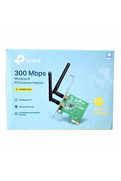 TP-LINK محول TL-WN881ND اللاسلكي N PCI Express بطاقة WiFi سطح المكتب بسرعة 300 ميجابت في الثانية مع هوائيات مزدوجة