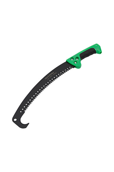 micul fermier Black curved saw with hook and green handle