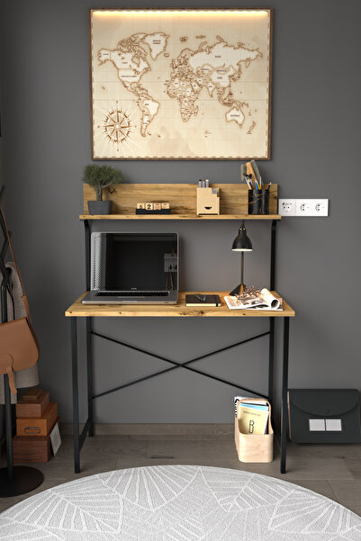 AWOX Parla Üstten Raflı Dekoratif Çalışma Masası 50x90 Cm