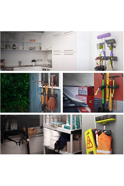 Other Mop Broom Holder, Wall-Mounted Garden Tools, Commercial Organizer for S...