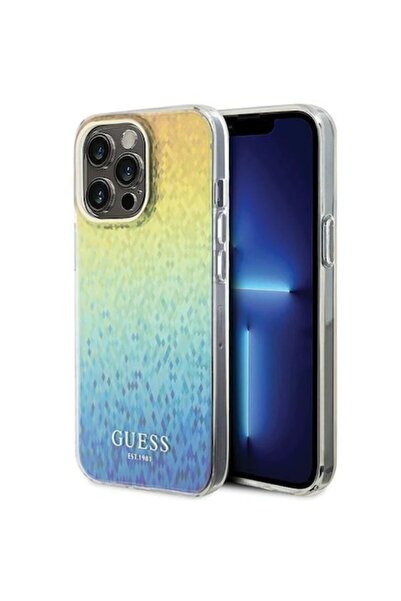 Guess Husa compatibila cu iPhone 15 Pro Max, IML Faceted Mirror Disco Iridescent, Multicolor