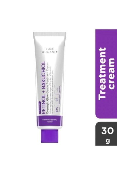 LUXE ORGANIX كريم علاج ليلي متطور بالريتينول + باكوتشيول لتوهج لطيف 30 جرام