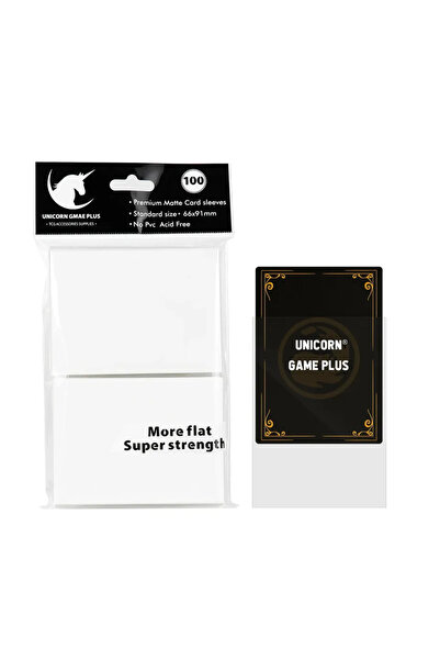 Choice14 100 قطعة من أغطية البطاقات البيضاء غير اللامعة ذات الحجم القياسي 66 ...