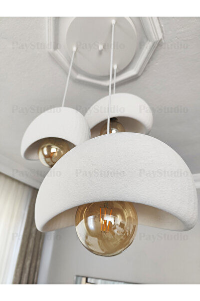 PayStudio Beton Görünüm 3 Lü Sarkıt Avize 20-30-40 Bohem Modern Rustik (E27 Ampul Hediyedir.)