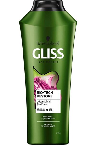 Gliss Bio-Tech Restore Güçlendirici Şampuan- Kök Hücre Kompleksi ve Gül Suyu ile 360 ml x 2 Adet