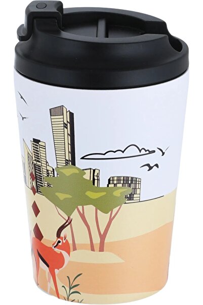 rexa Stainless Steel Deer Print Vacuum Insulated Mug, 8 oz - White