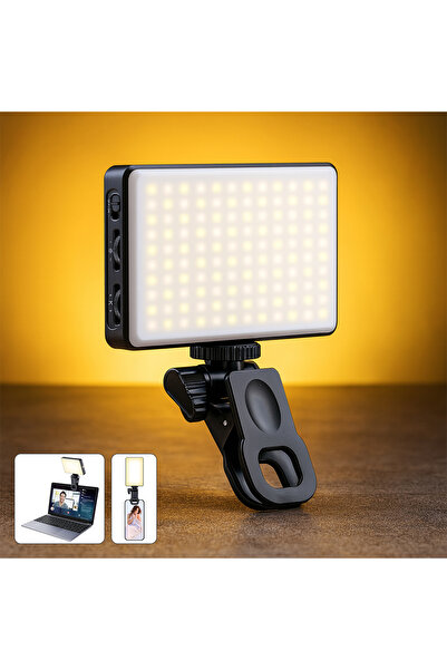 Elindor ® Portable LED Lamp for Phone, Tablet, Laptop, Camera, Compact Professional Light, Black