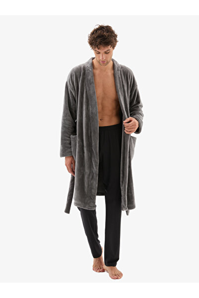 Blackspade Men's Fleece Robe 40808 - Anthracite