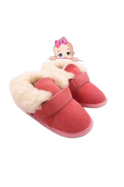 OEM Children's boots made of suede and wool lining, 100% natural, pink, size 23